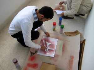 stenciling away