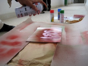 stenciling away