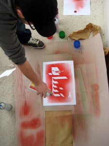 stenciling away