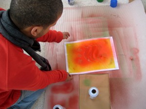 stenciling away